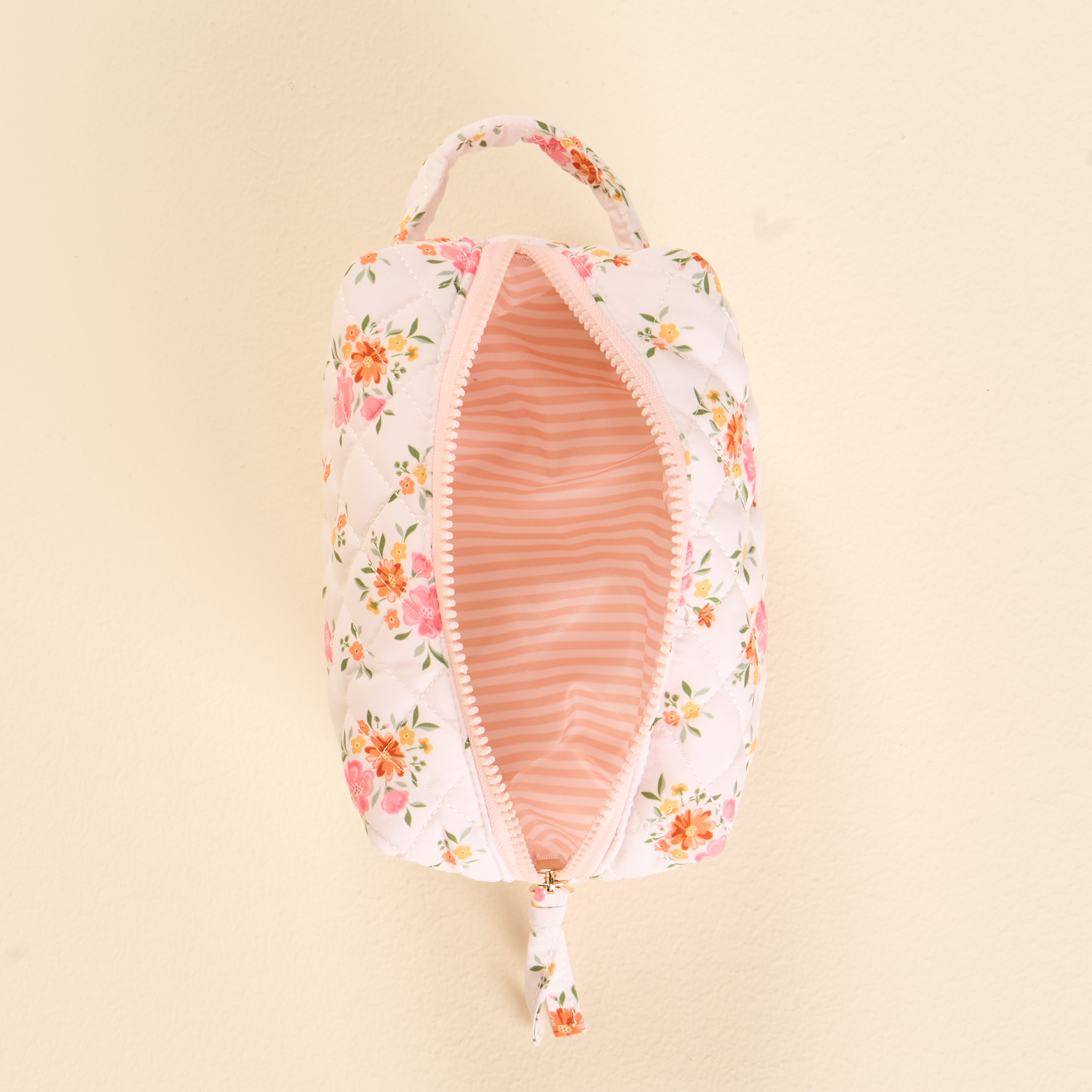 Floral Quilted Cosmetic Pouch