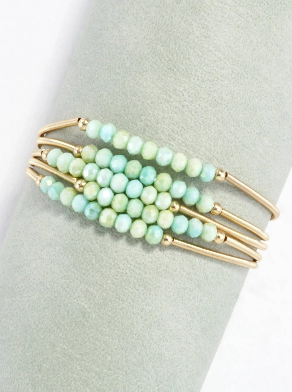 5 Piece Spring Glass Spring Wire Bracelets