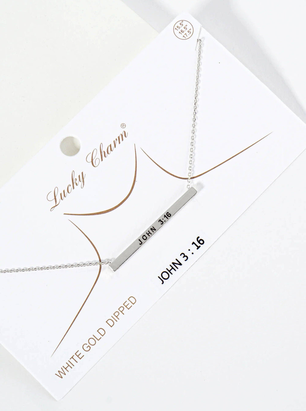 John 3:16 Engraved 18K Gold Dipped Brass Bar Necklace