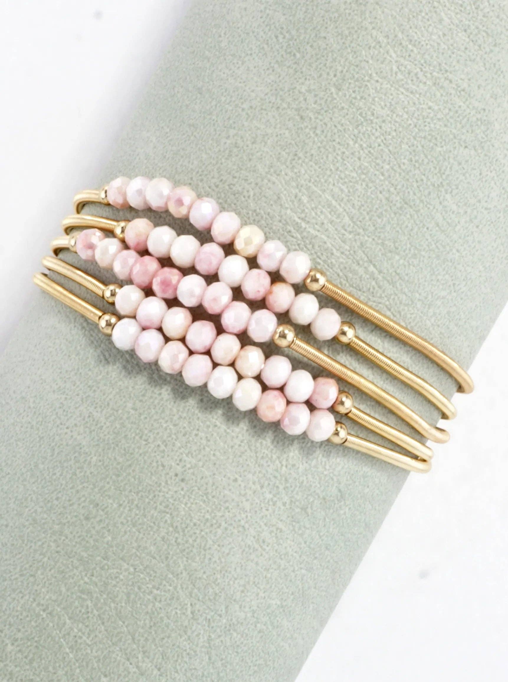 5 Piece Spring Glass Spring Wire Bracelets