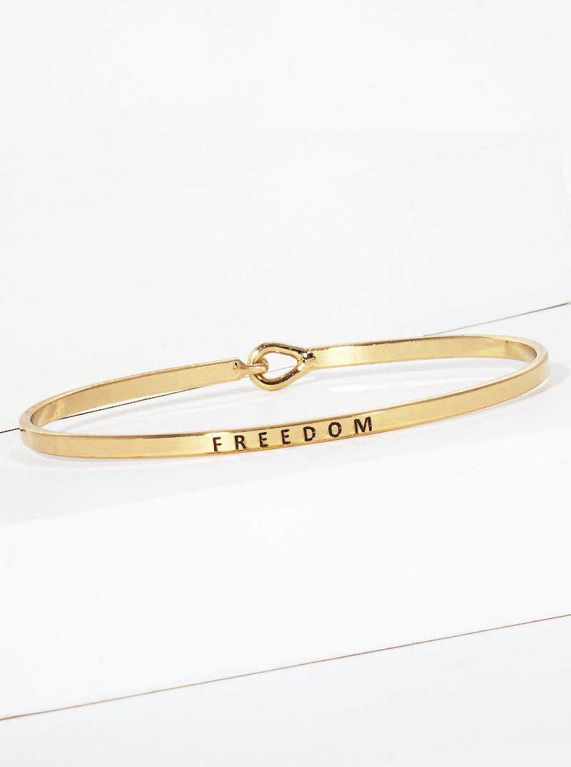 Freedom Engraved Inspirational Bangle Bracelet