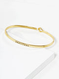 Gratitude Engraved Bangle Bracelet (Gold)