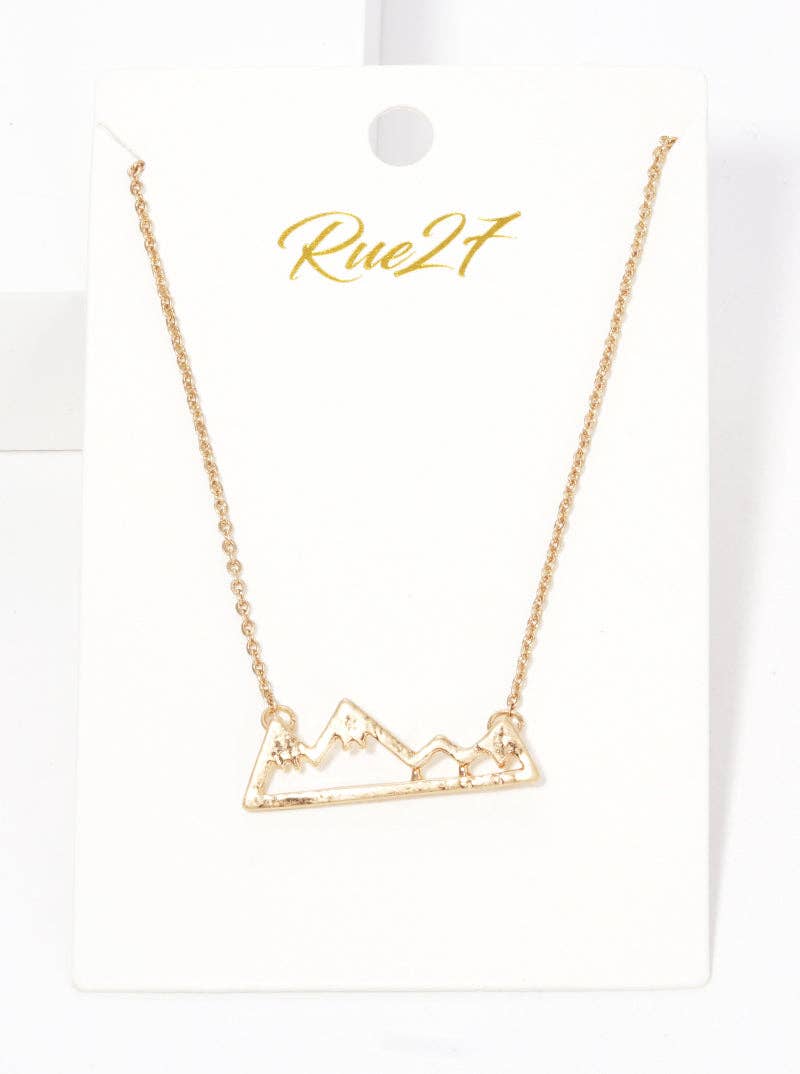 Mountain Inspired Pendant 16 Inch Necklace