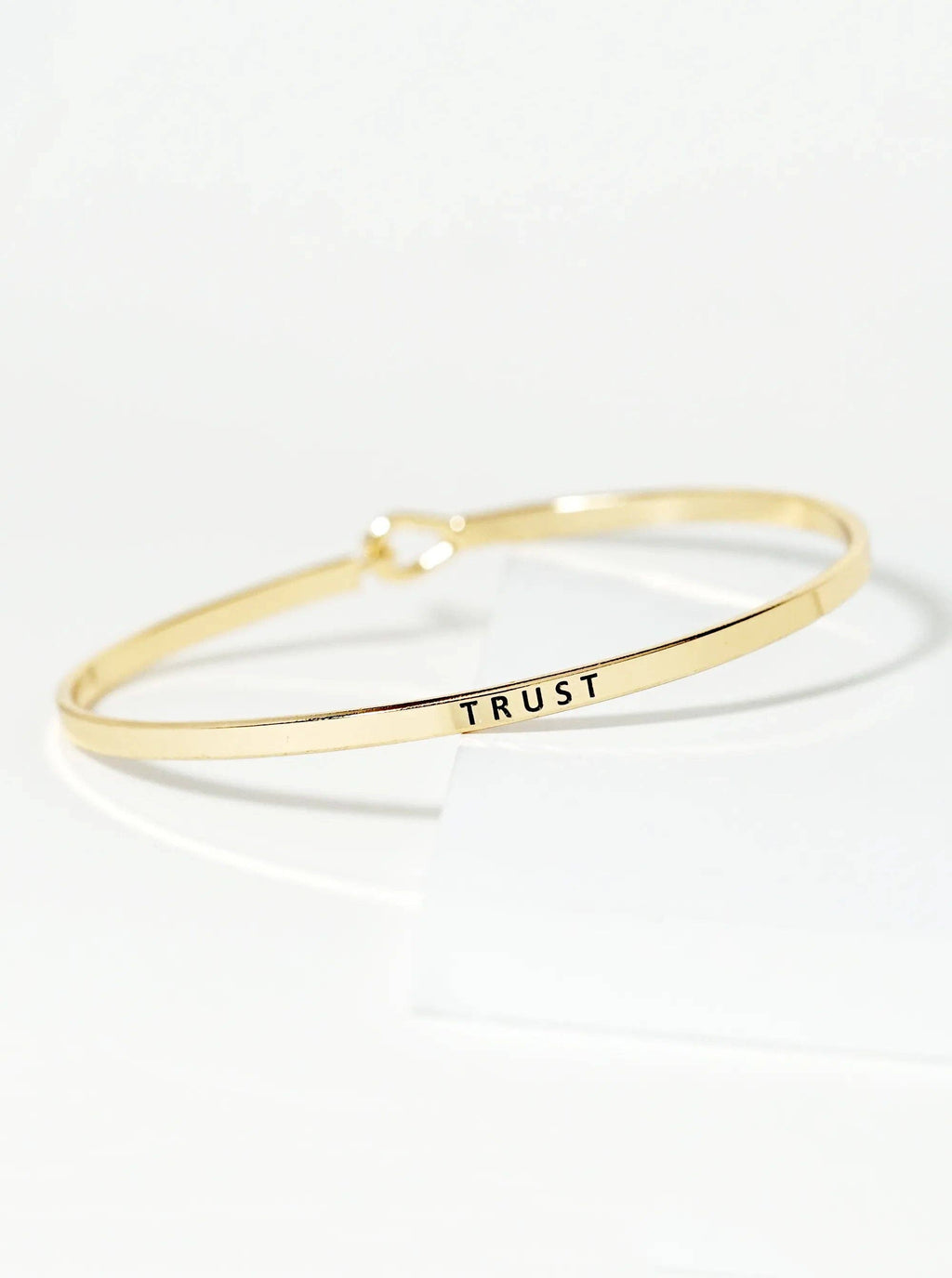 Trust Engraved Inspirational Bangle Bracelet