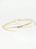 Trust Engraved Inspirational Bangle Bracelet