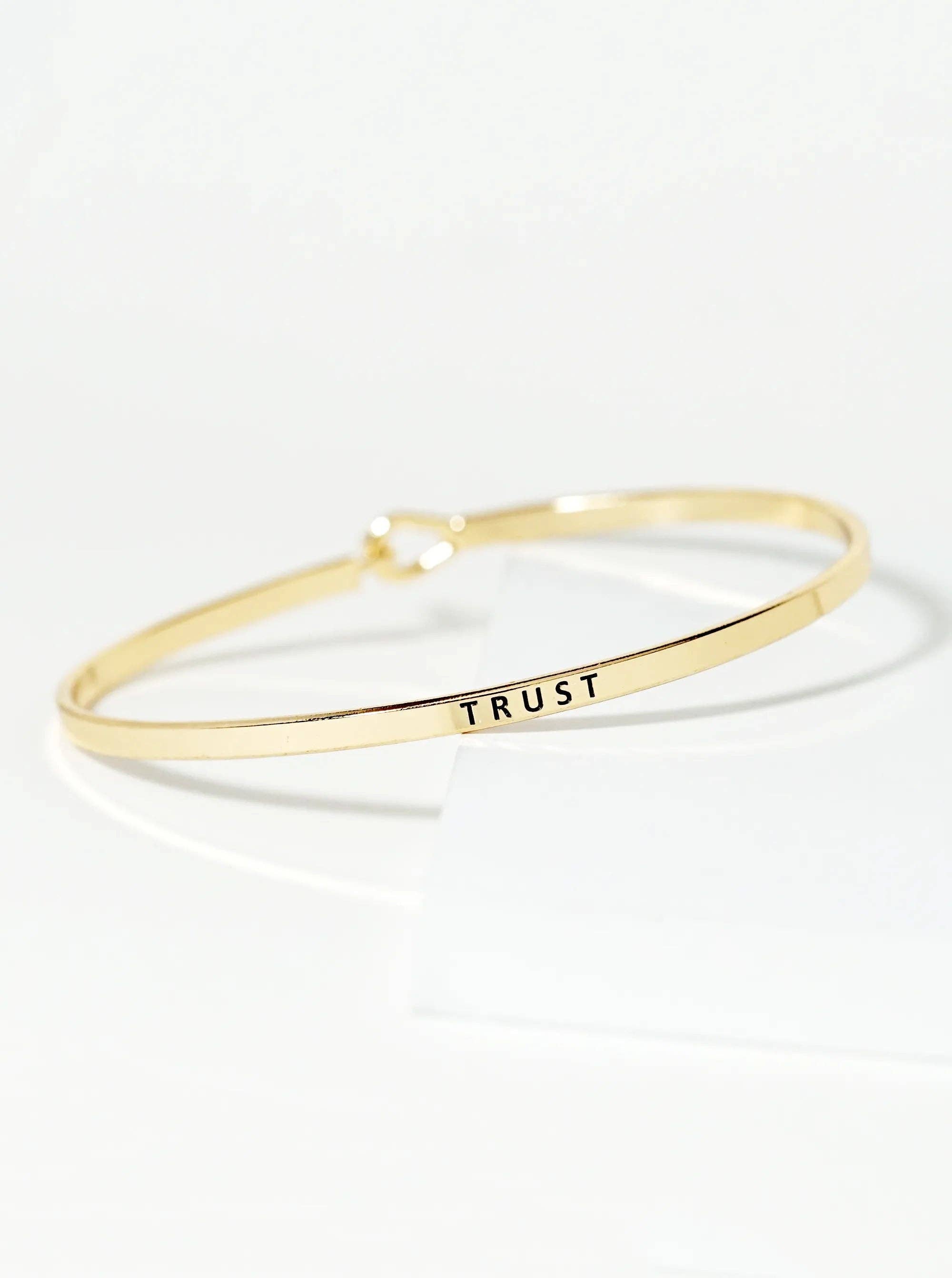 Trust Engraved Inspirational Bangle Bracelet