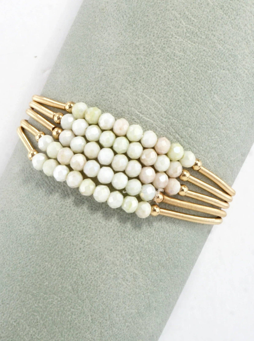 5 Piece Spring Glass Spring Wire Bracelets