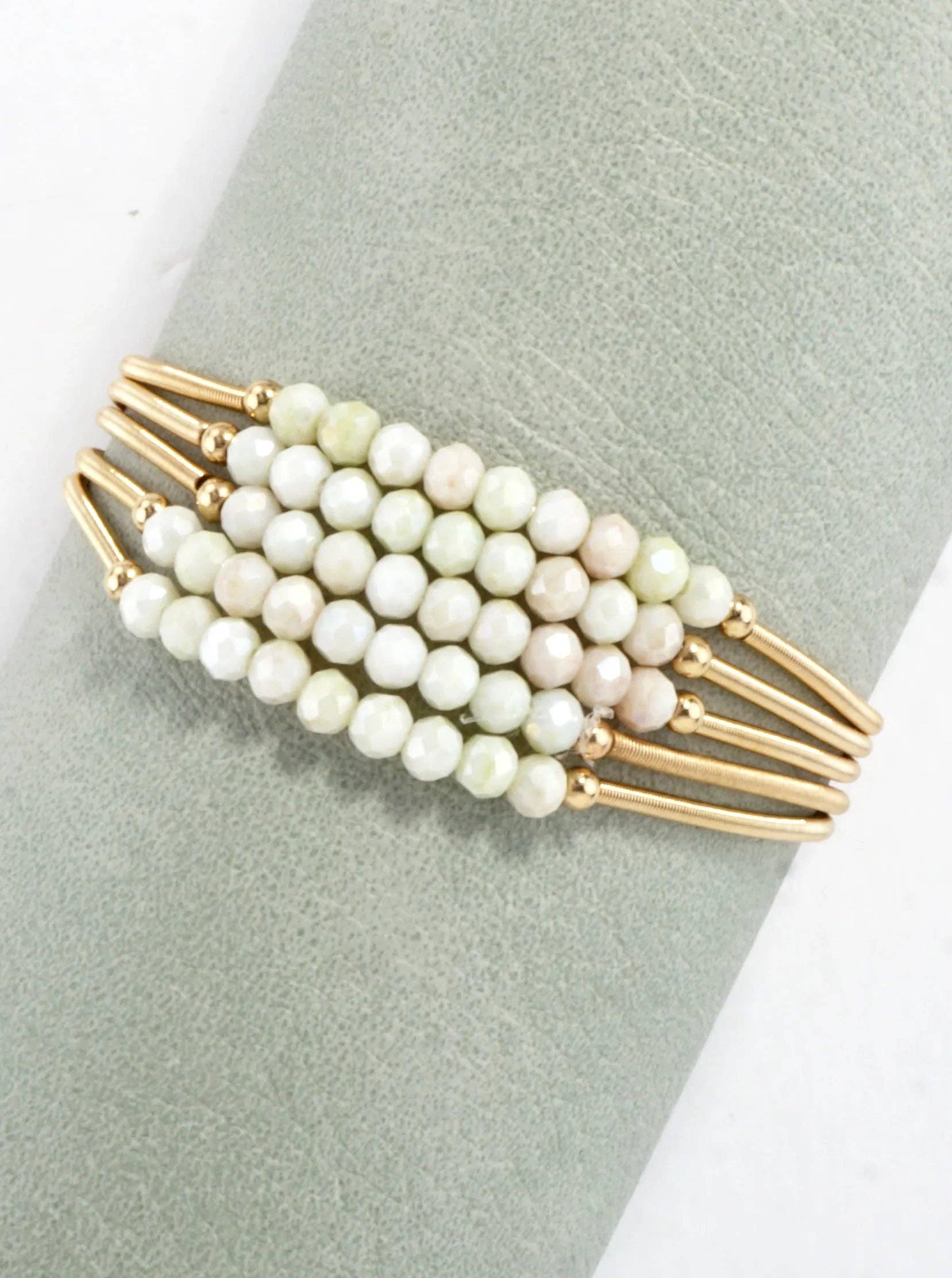 5 Piece Spring Glass Spring Wire Bracelets
