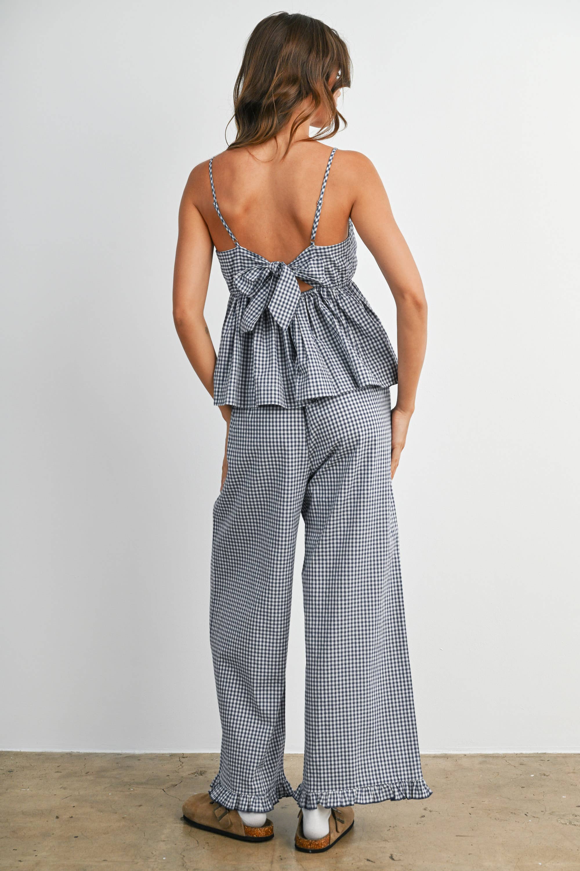 BlackBerry Ruffle Tie-Strap Tank Top