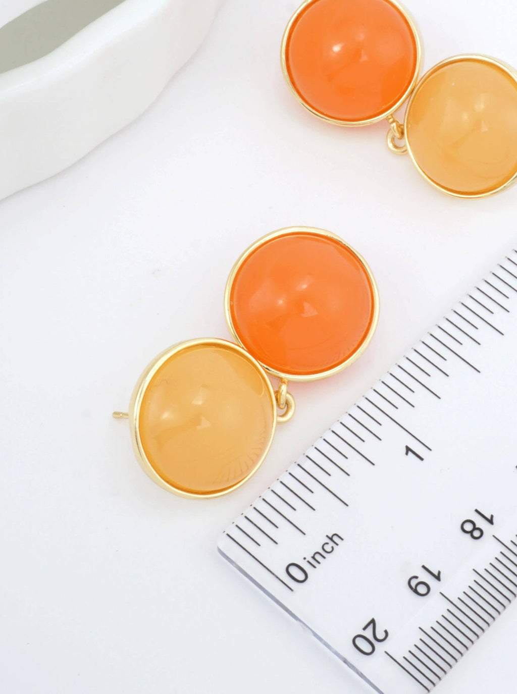 14K Gold-Dipped Two-Tone Resin Drop Earrings