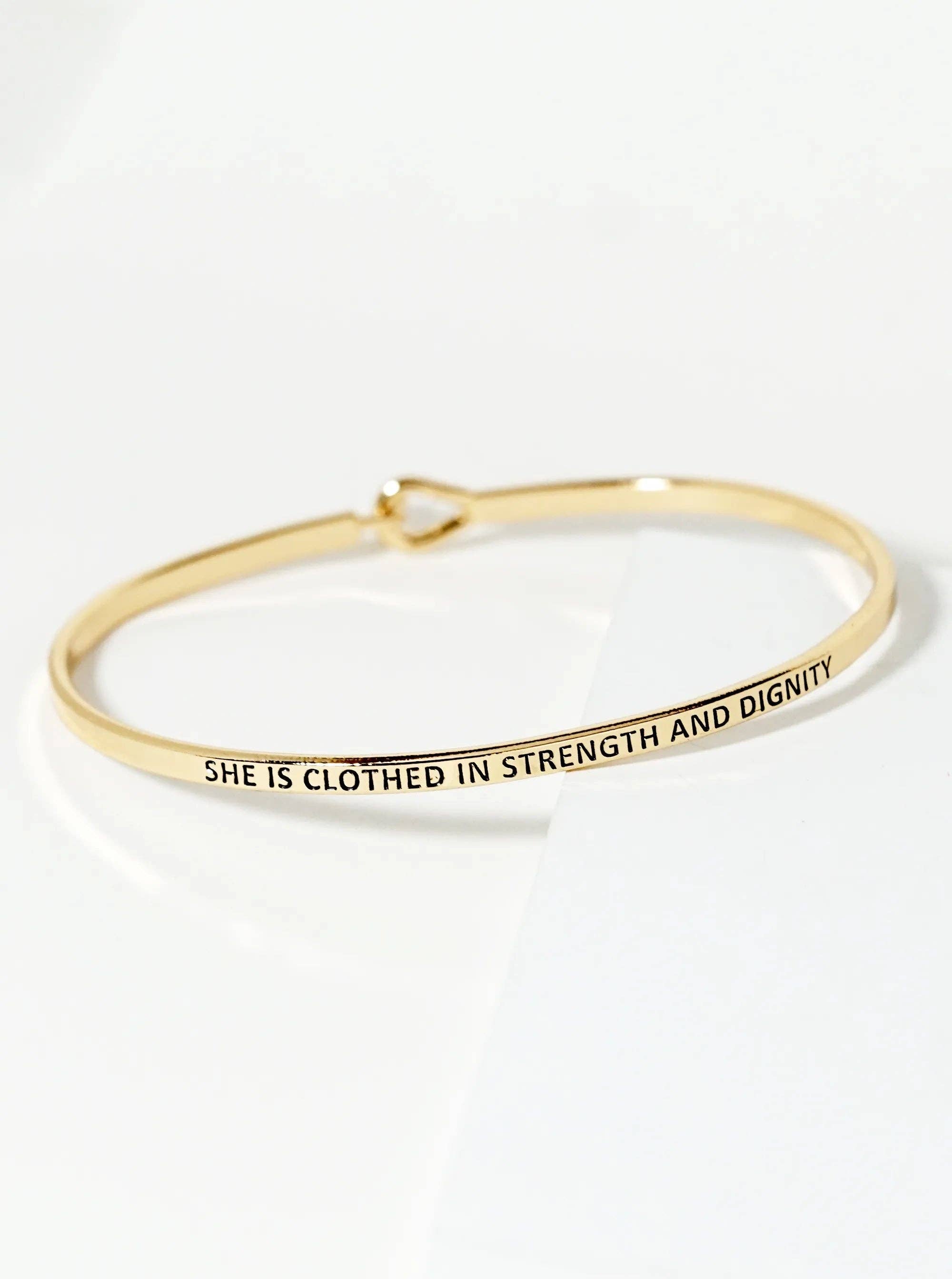 “She is Clothed” Bangle Bracelet (Gold)