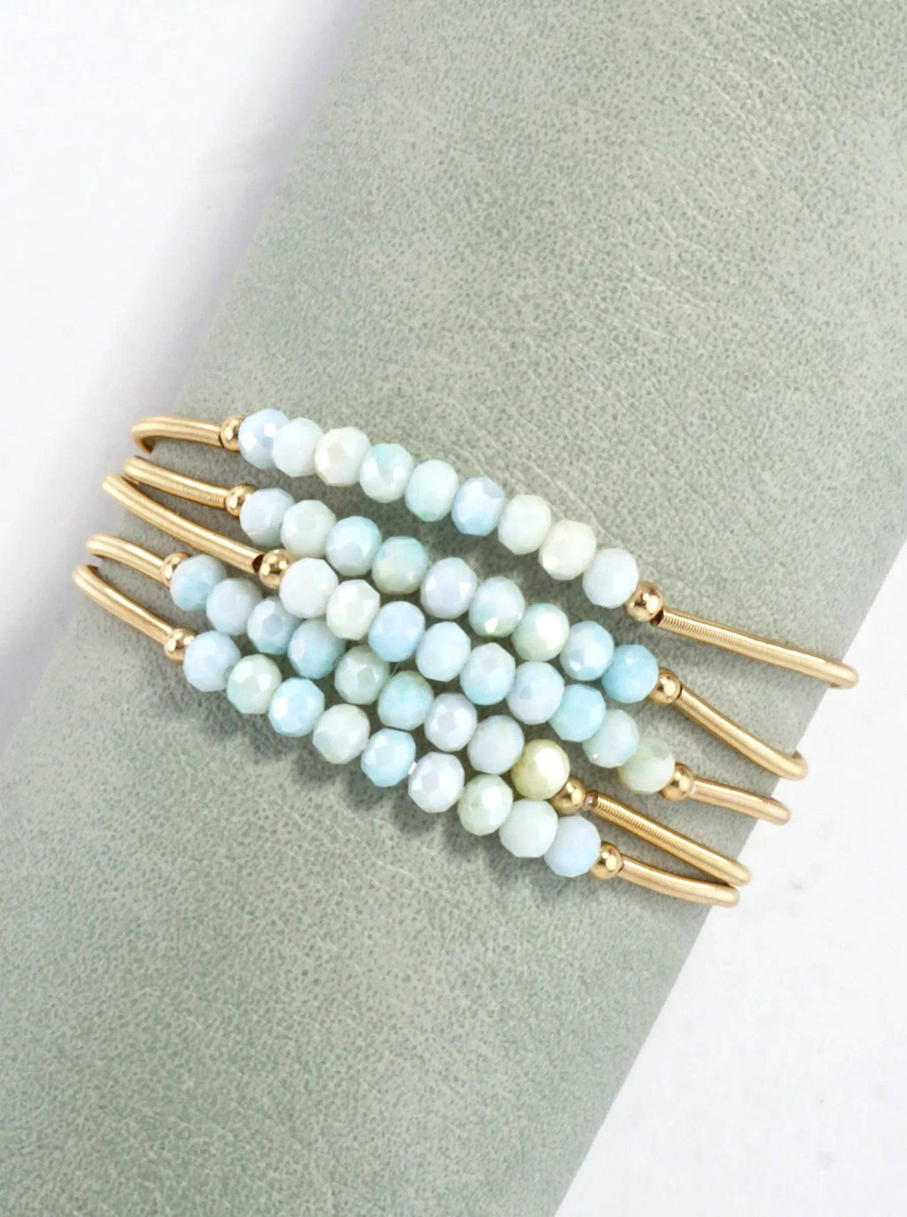 5 Piece Spring Glass Spring Wire Bracelets
