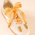 Gingham Orange Shoelaces