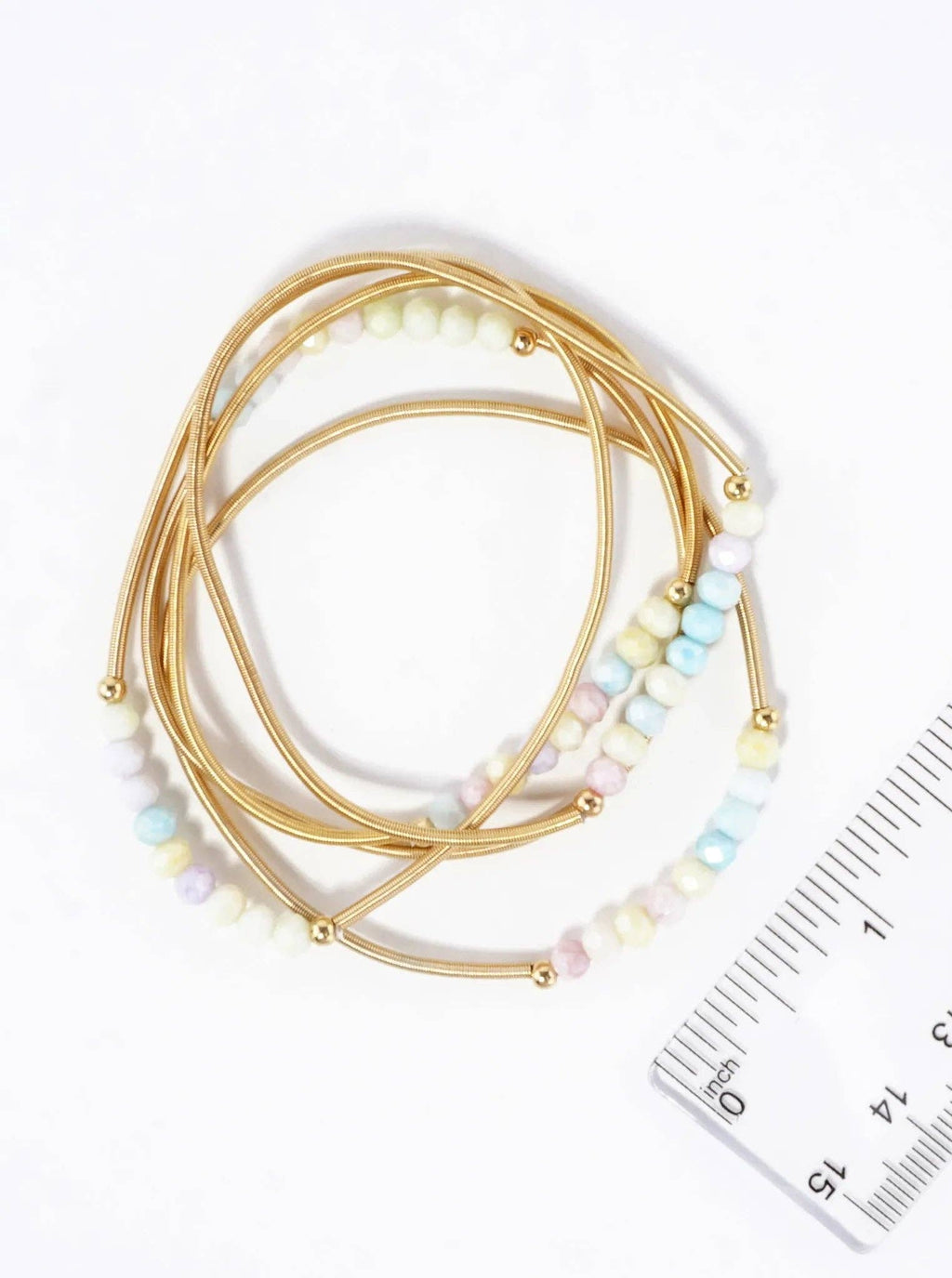 5 Piece Spring Glass Spring Wire Bracelets