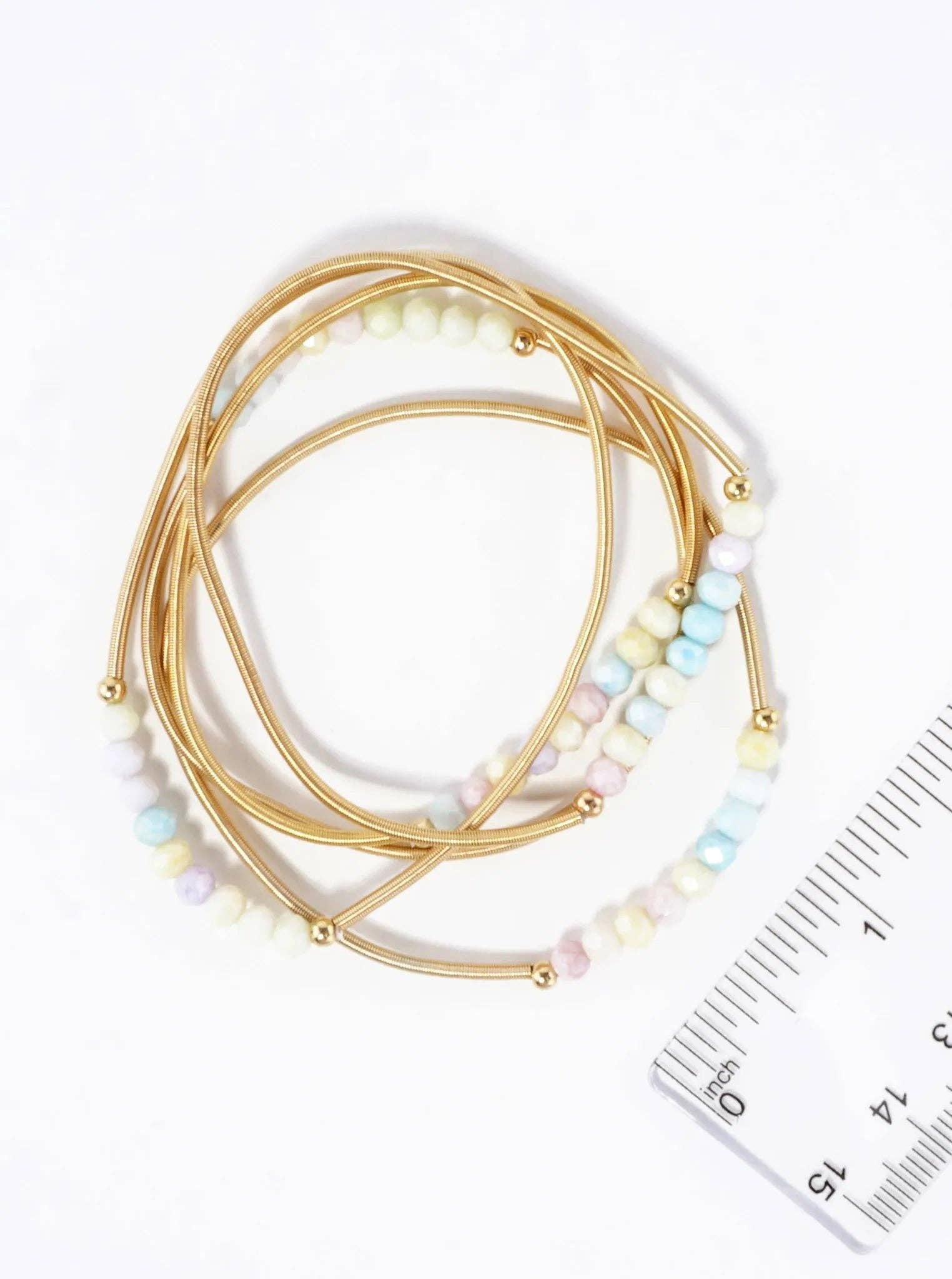 5 Piece Spring Glass Spring Wire Bracelets