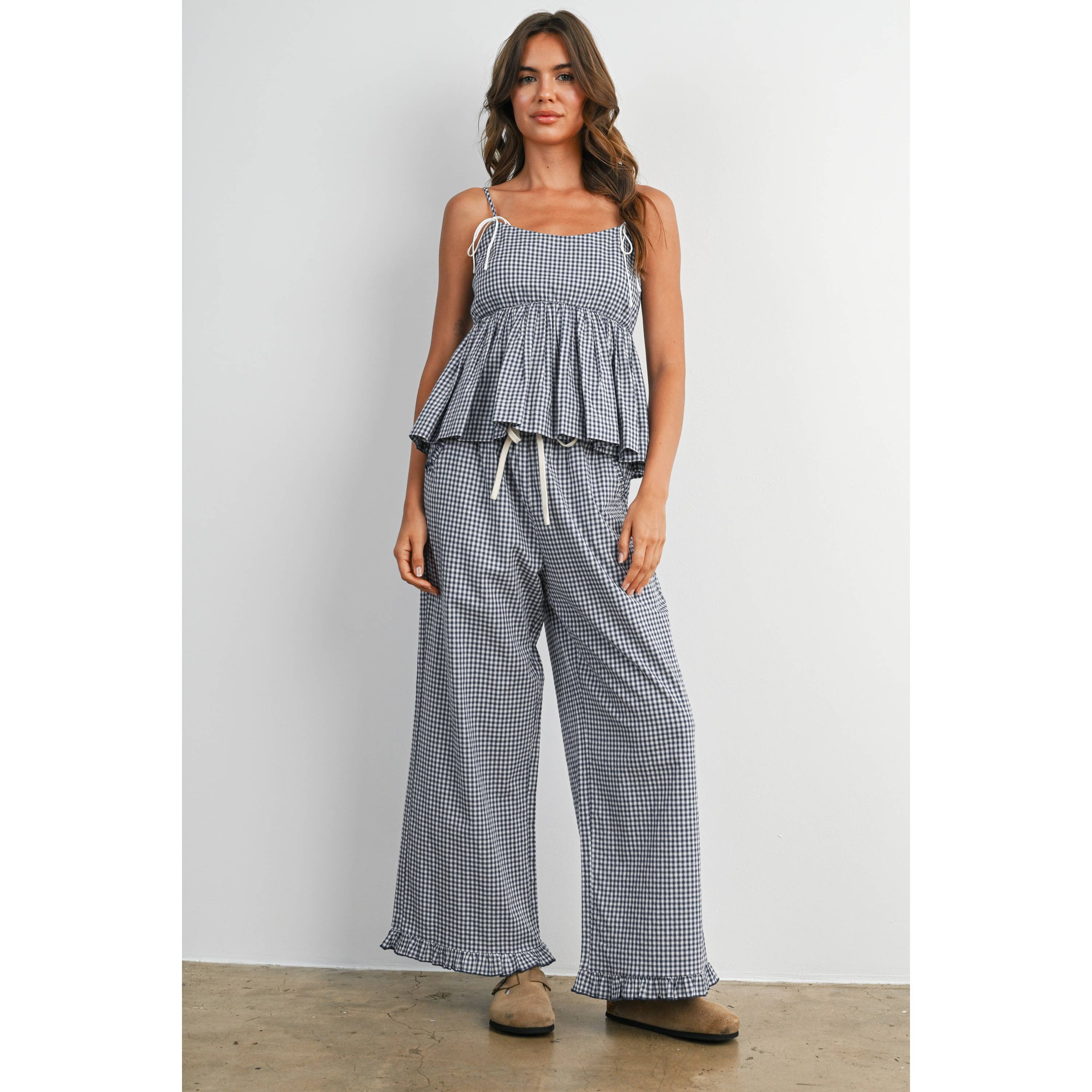 Blackberry Ruffle Hem Pants