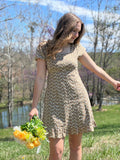 Toasted Petal Embroidered Babydoll Dress