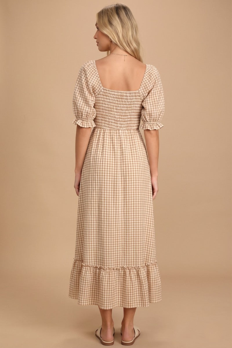 Gingham and Daisies Maxi