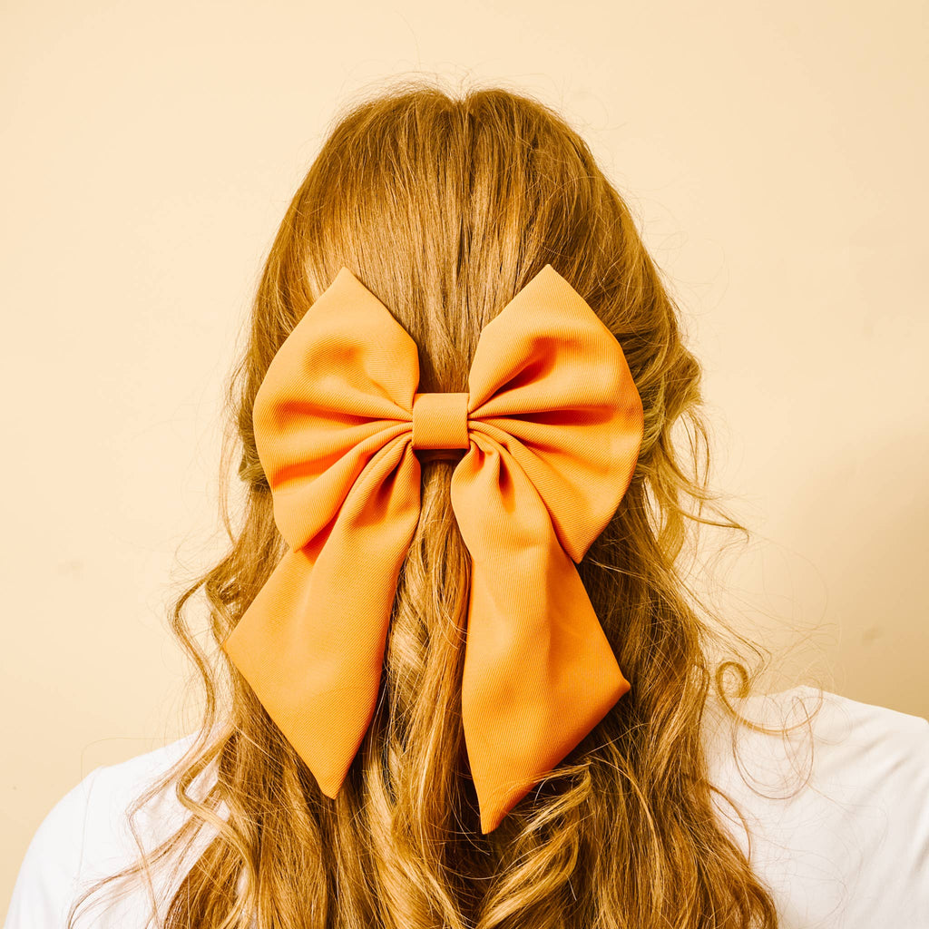 Big Orange Hair Bow