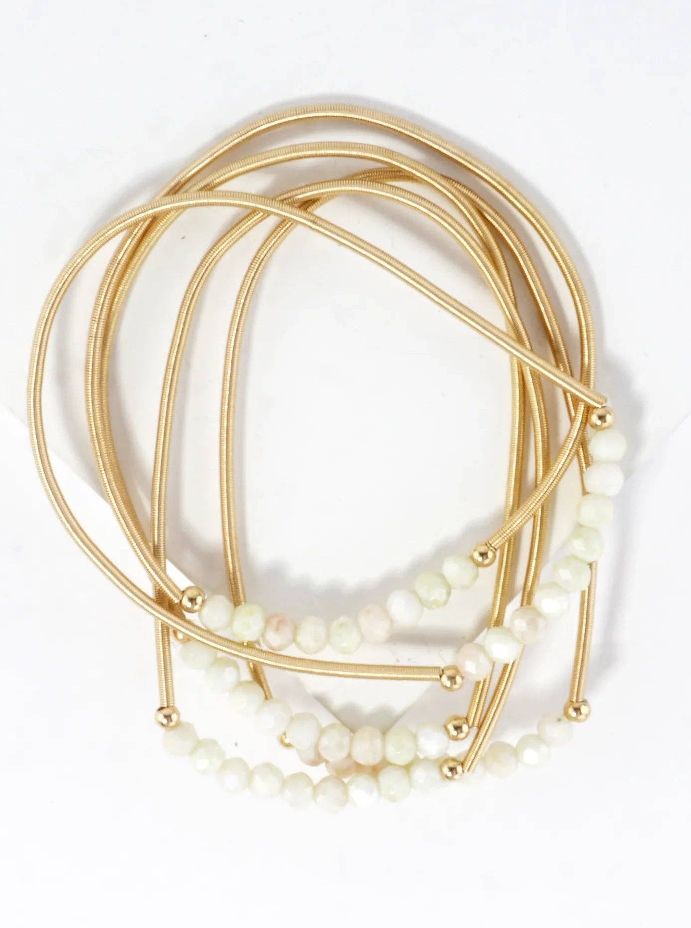 5 Piece Spring Glass Spring Wire Bracelets