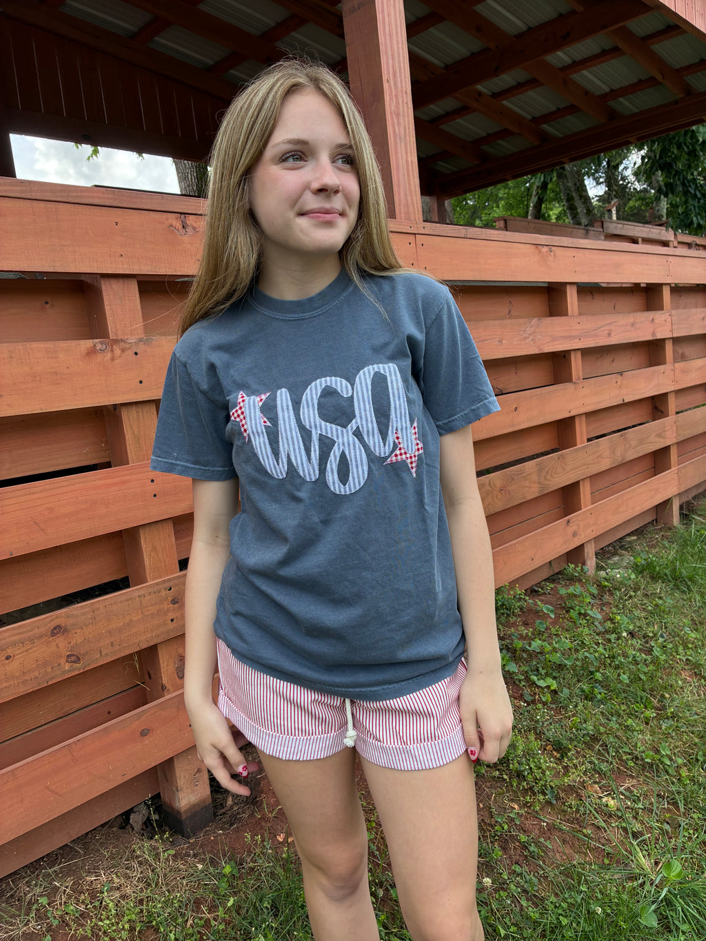 Denim USA Patriotic 4th of July Short Sleeve