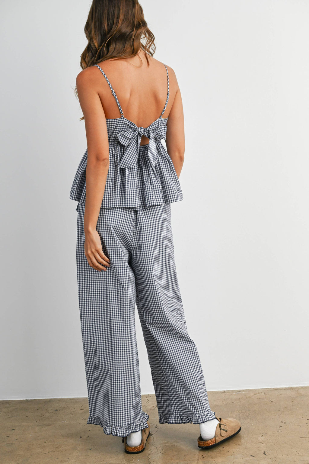 BlackBerry Ruffle Tie-Strap Tank Top