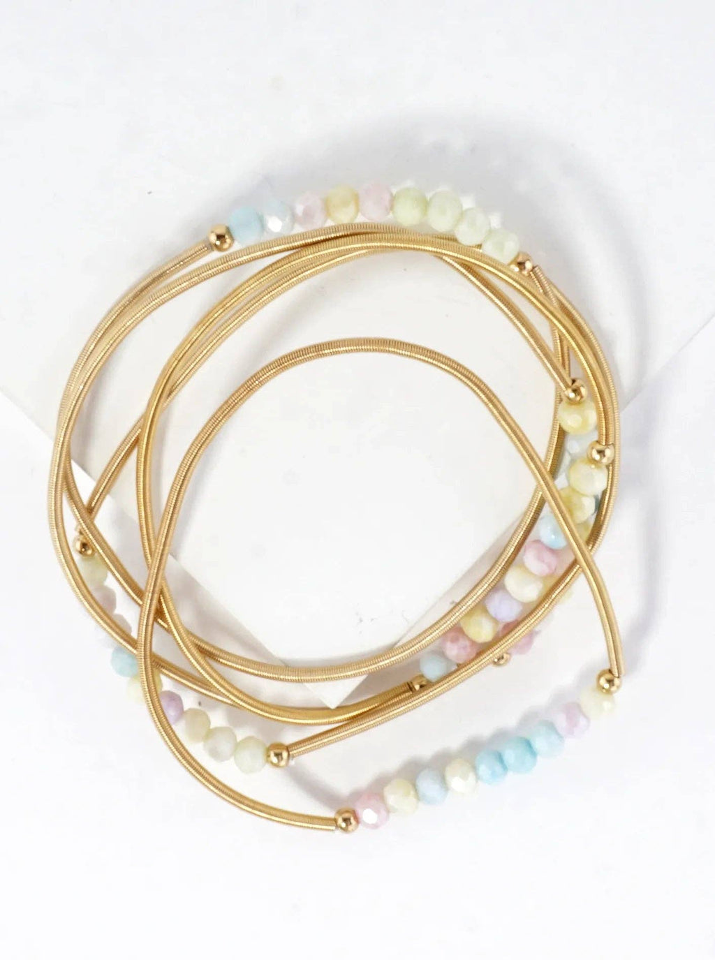 5 Piece Spring Glass Spring Wire Bracelets