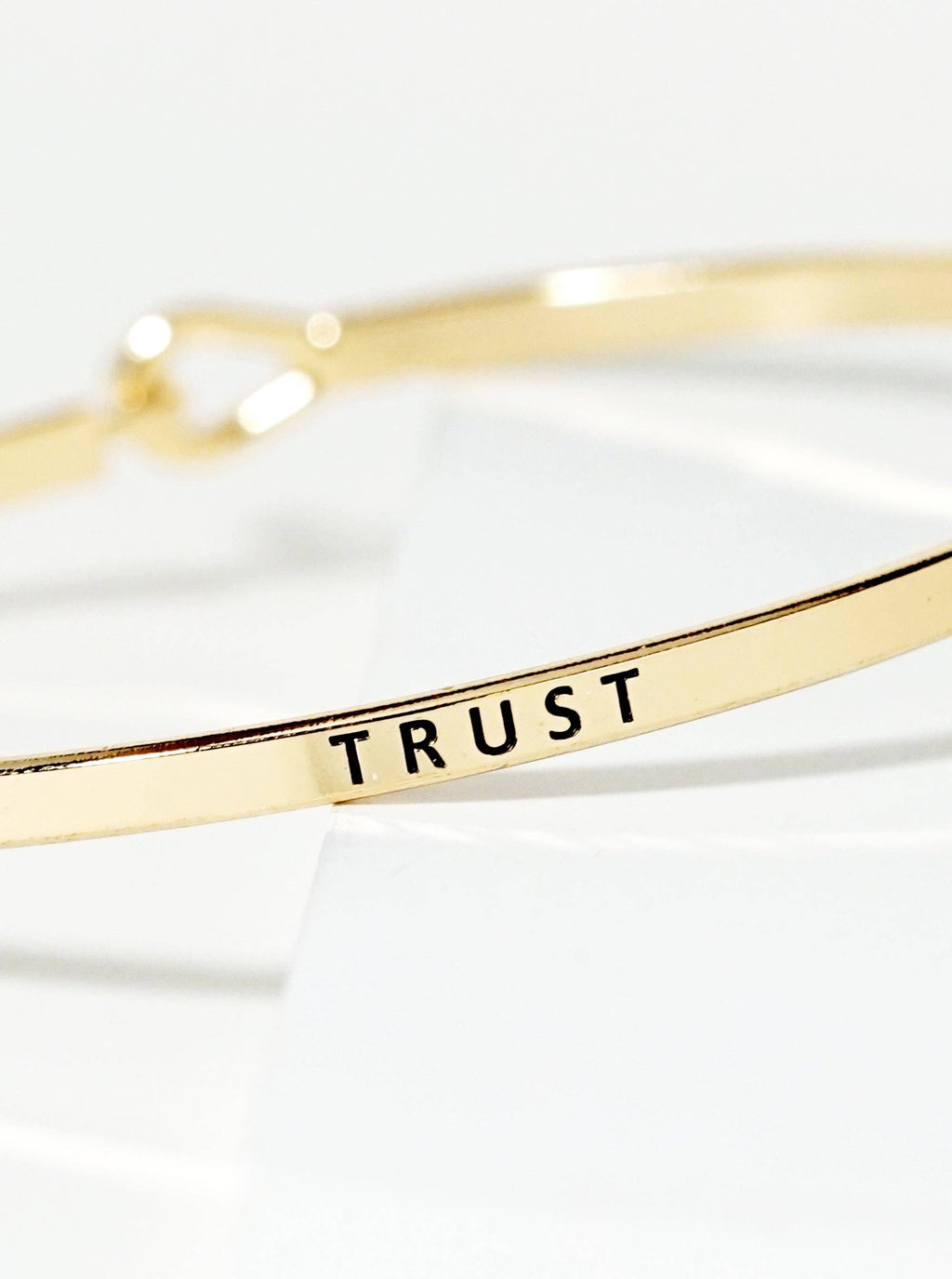 Trust Engraved Inspirational Bangle Bracelet