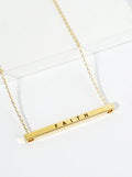 Faith Engraved 18K Gold Dipped Brass Bar Pendant Necklace