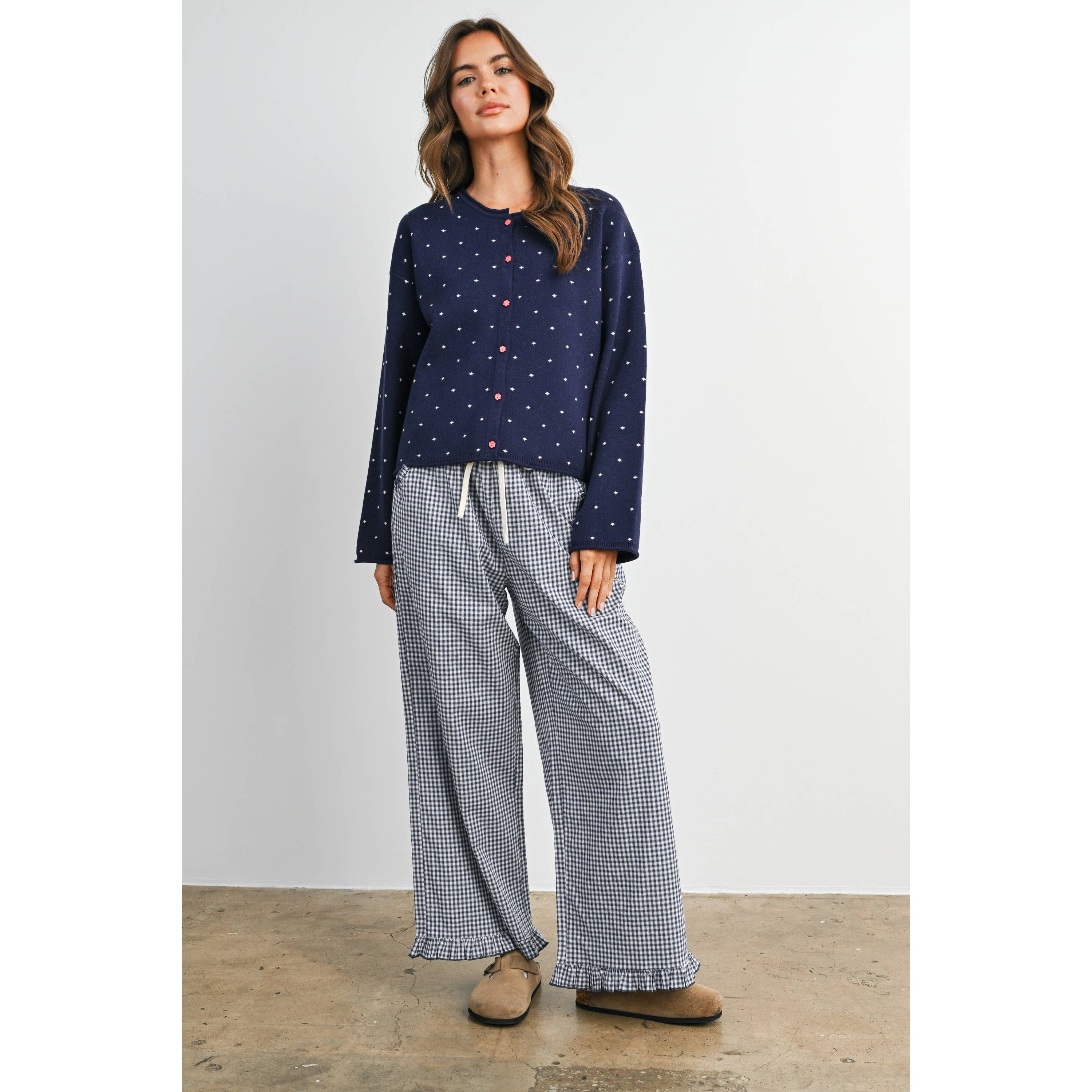 Blackberry Ruffle Hem Pants