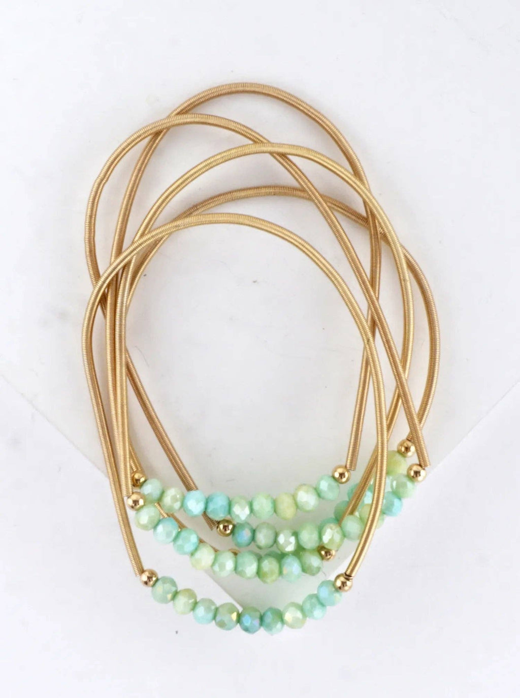 5 Piece Spring Glass Spring Wire Bracelets