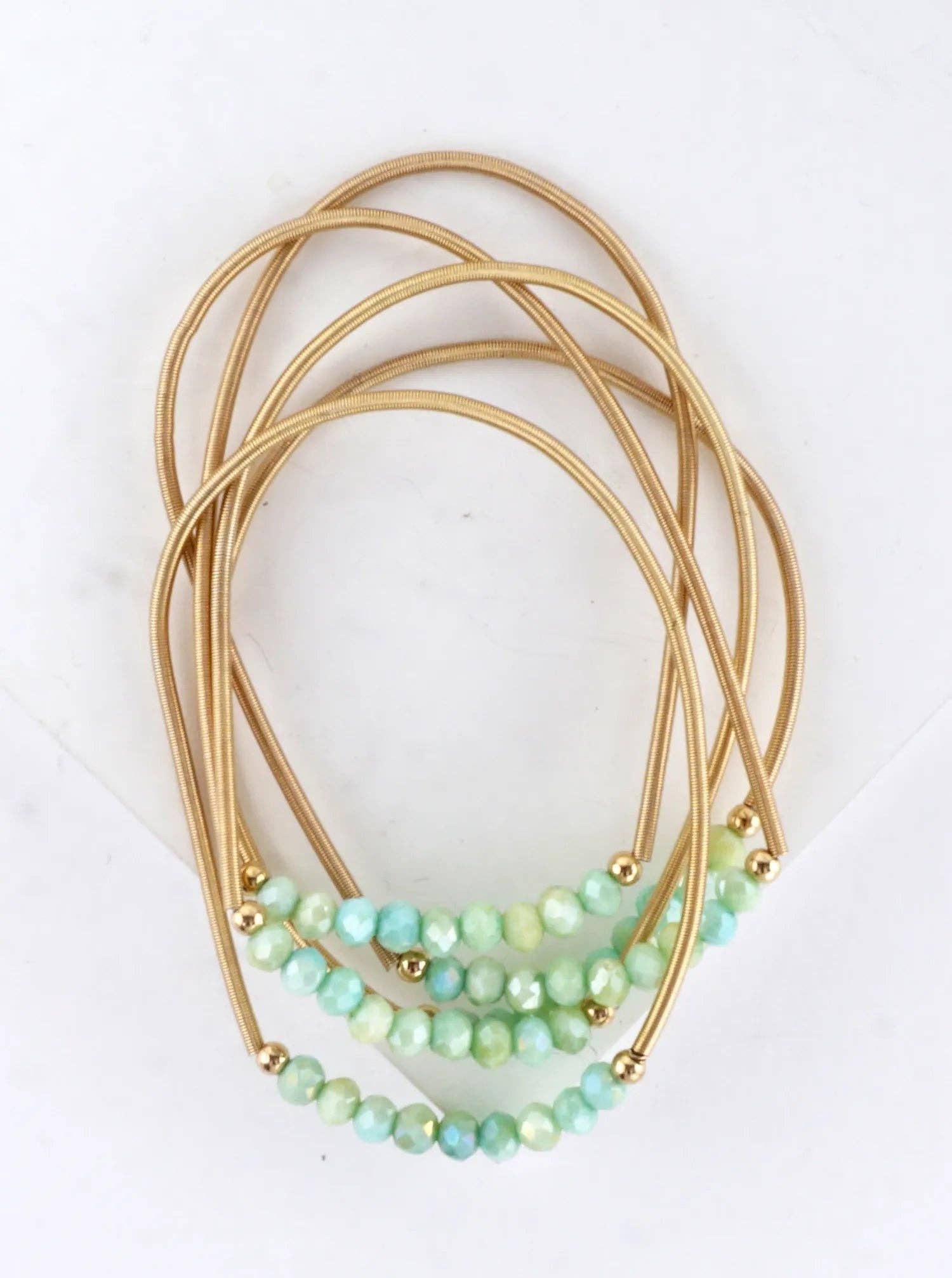 5 Piece Spring Glass Spring Wire Bracelets