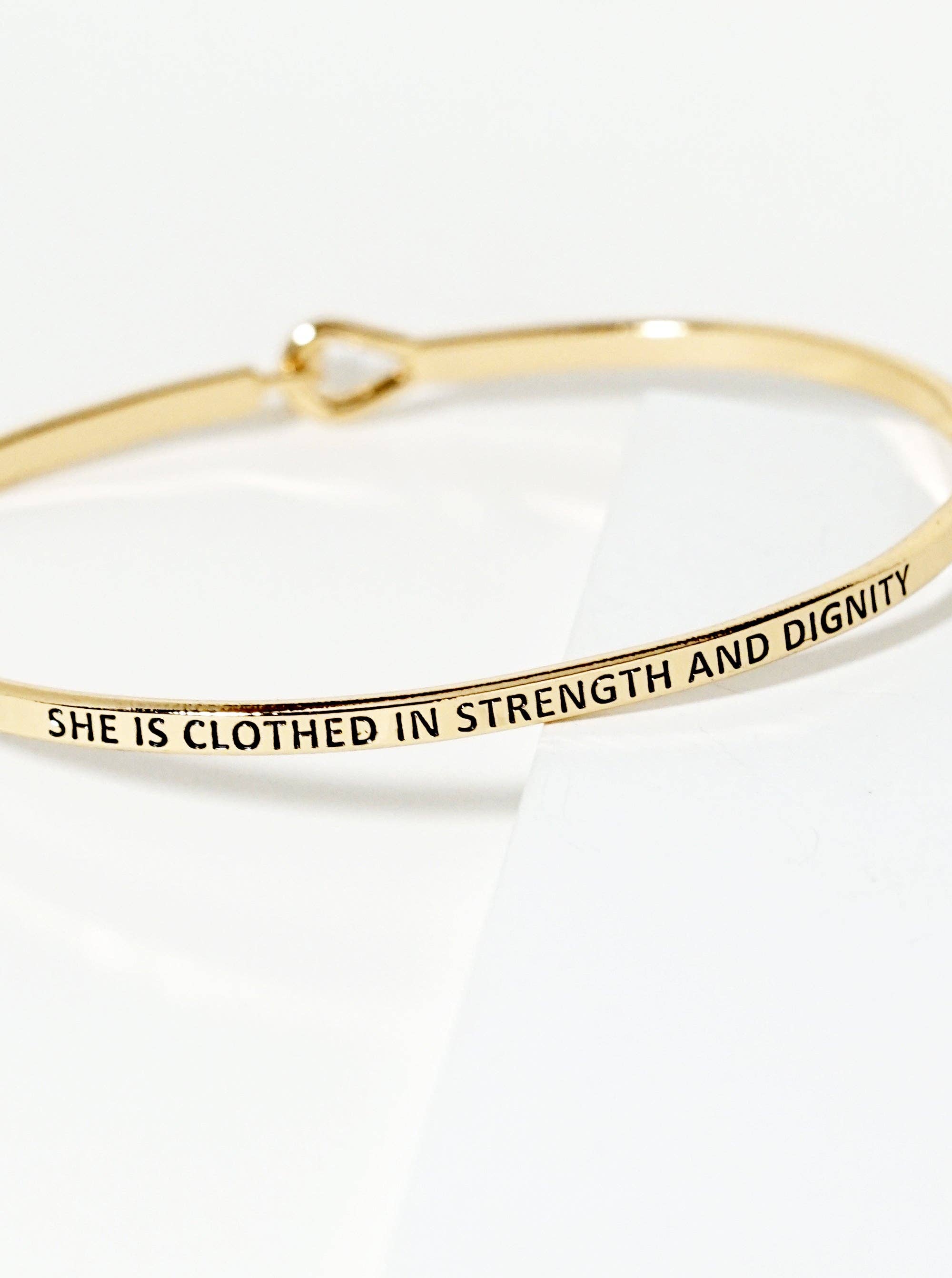 “She is Clothed” Bangle Bracelet (Gold)