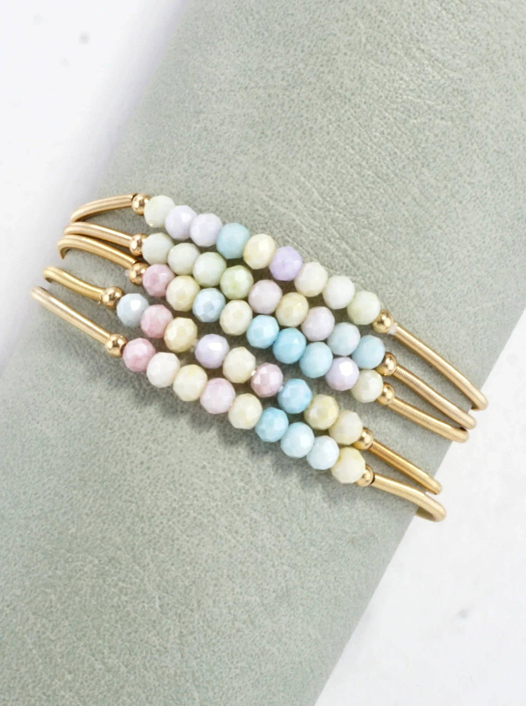 5 Piece Spring Glass Spring Wire Bracelets