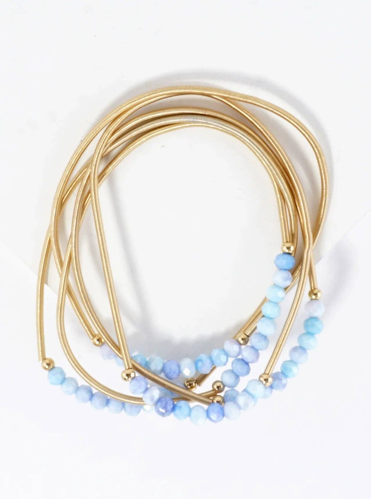 5 Piece Spring Glass Spring Wire Bracelets