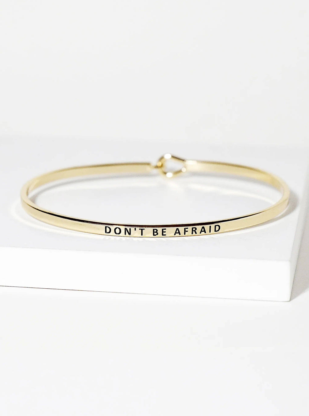 Dont Be Afraid Engraved Bangle Bracelet (Gold)