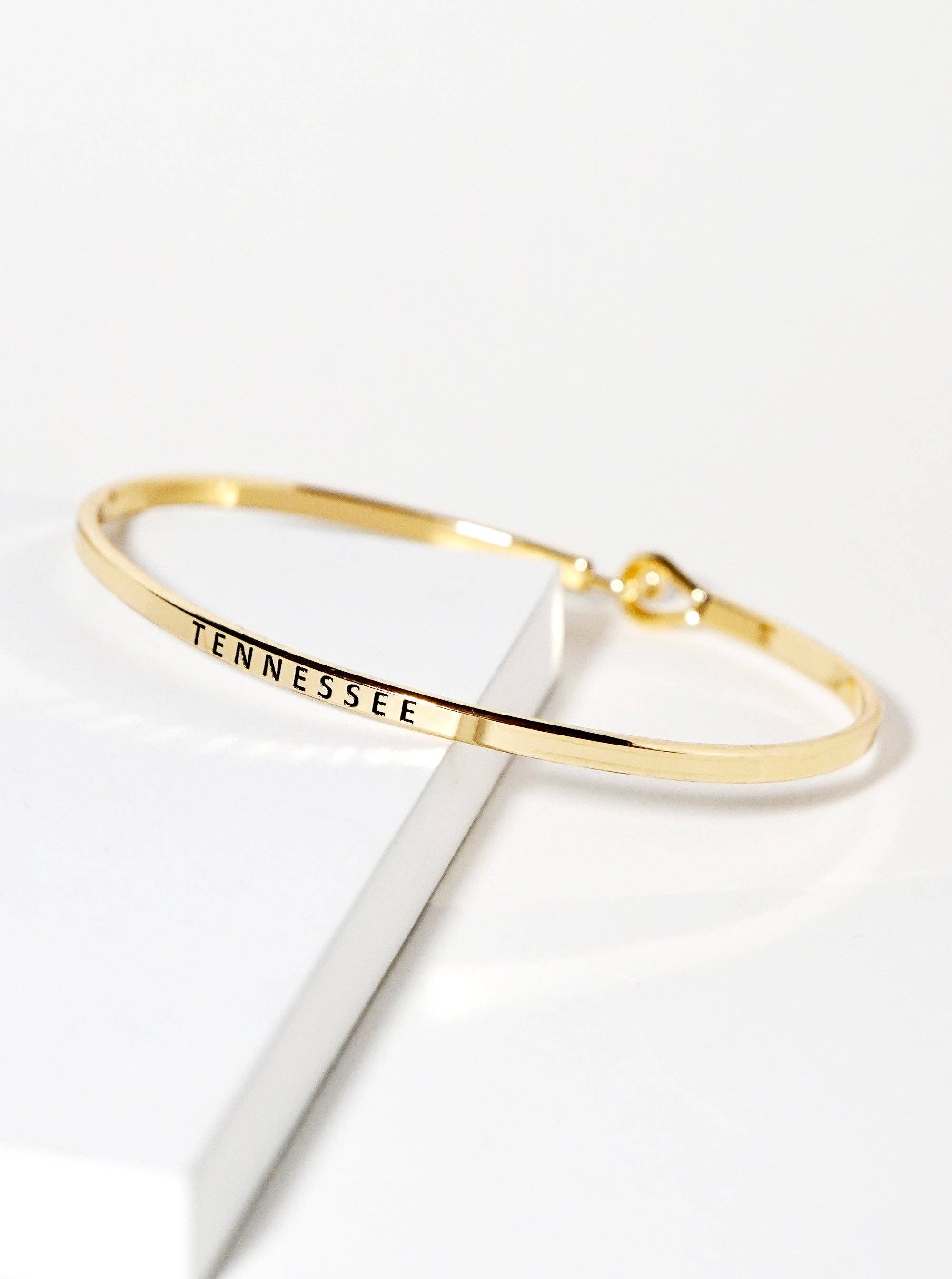 Tennessee Engraved Bangle Bracelet (Gold)