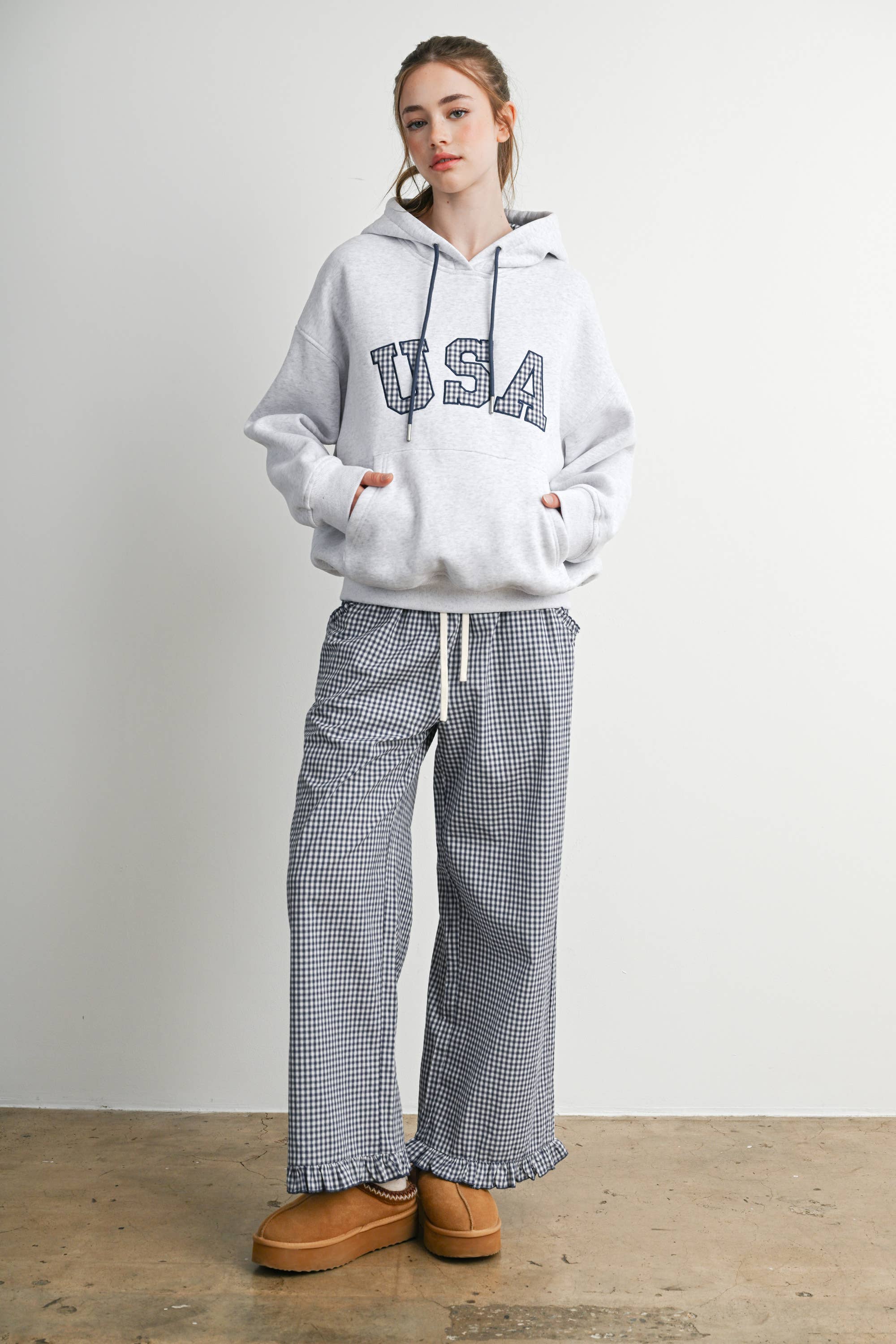 Blackberry Ruffle Hem Pants