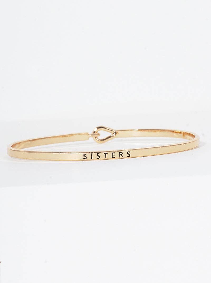 Sisters Engraved Bangle Bracelet