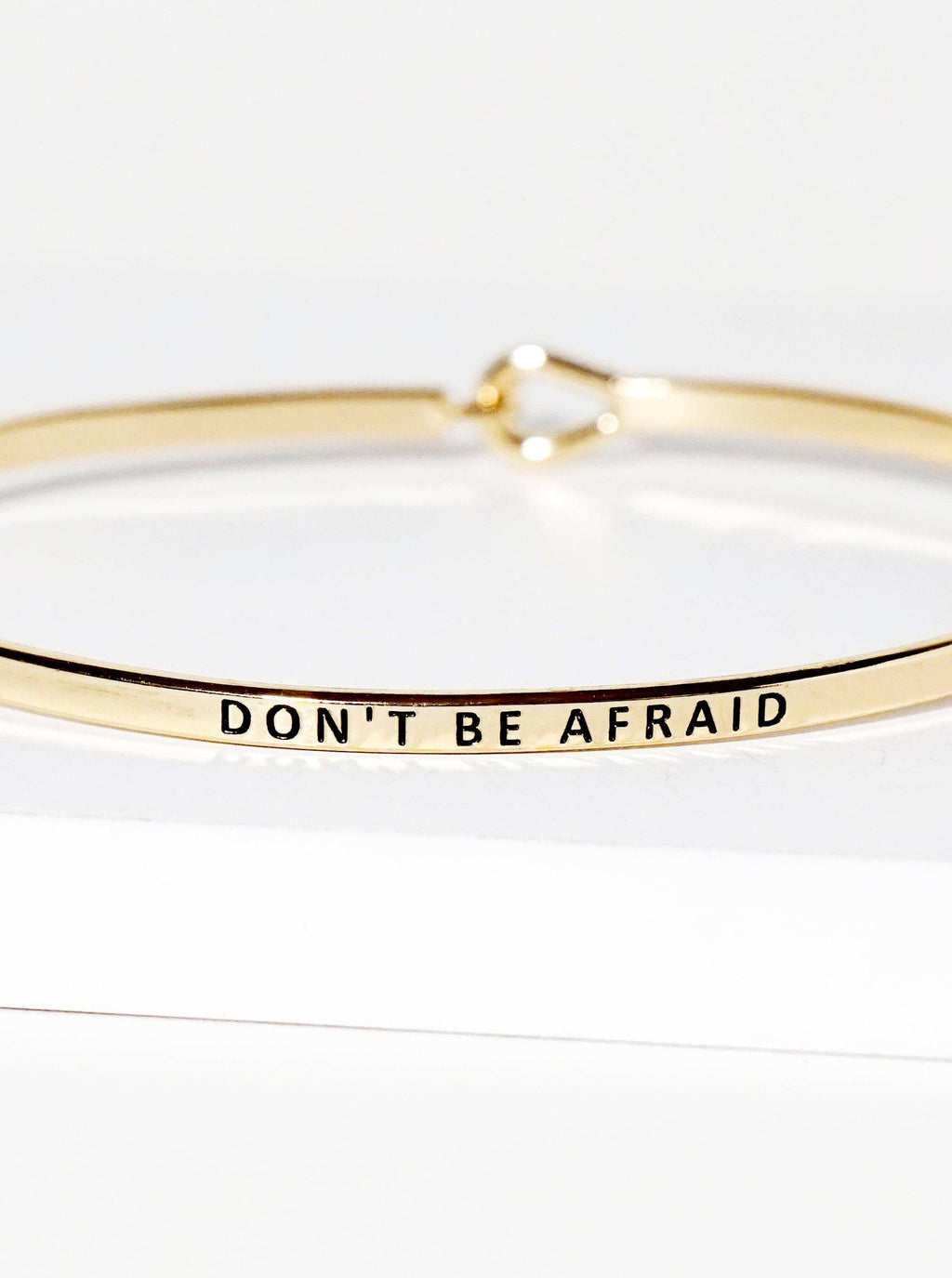 Dont Be Afraid Engraved Bangle Bracelet (Gold)