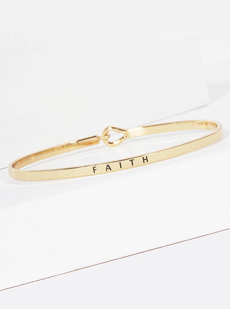 Faith Engraved Inspirational Bangle Bracelet