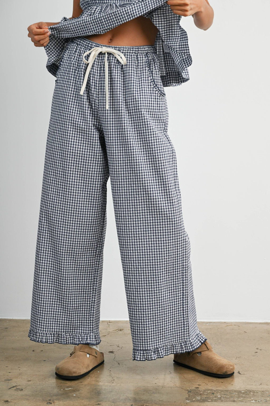 Blackberry Ruffle Hem Pants