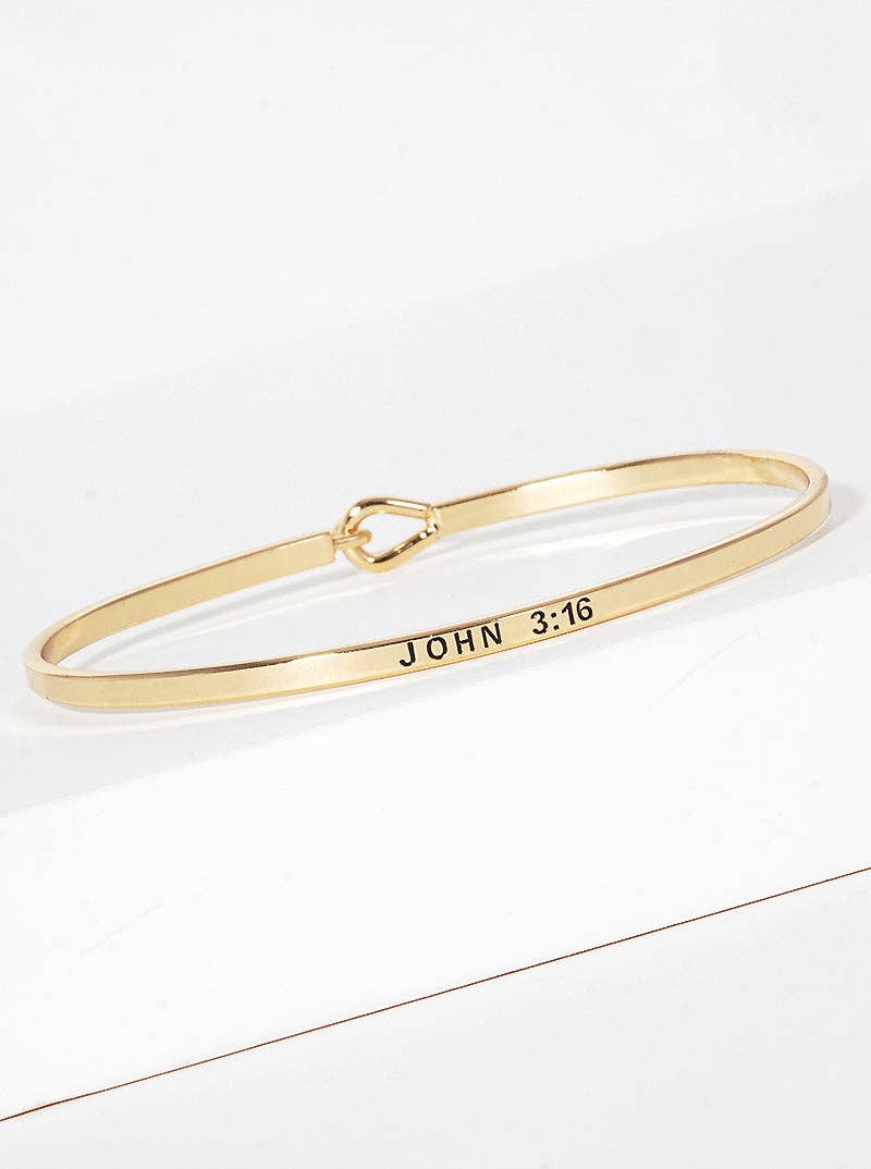 John 3:16 Engraved Bangle Bracelet
