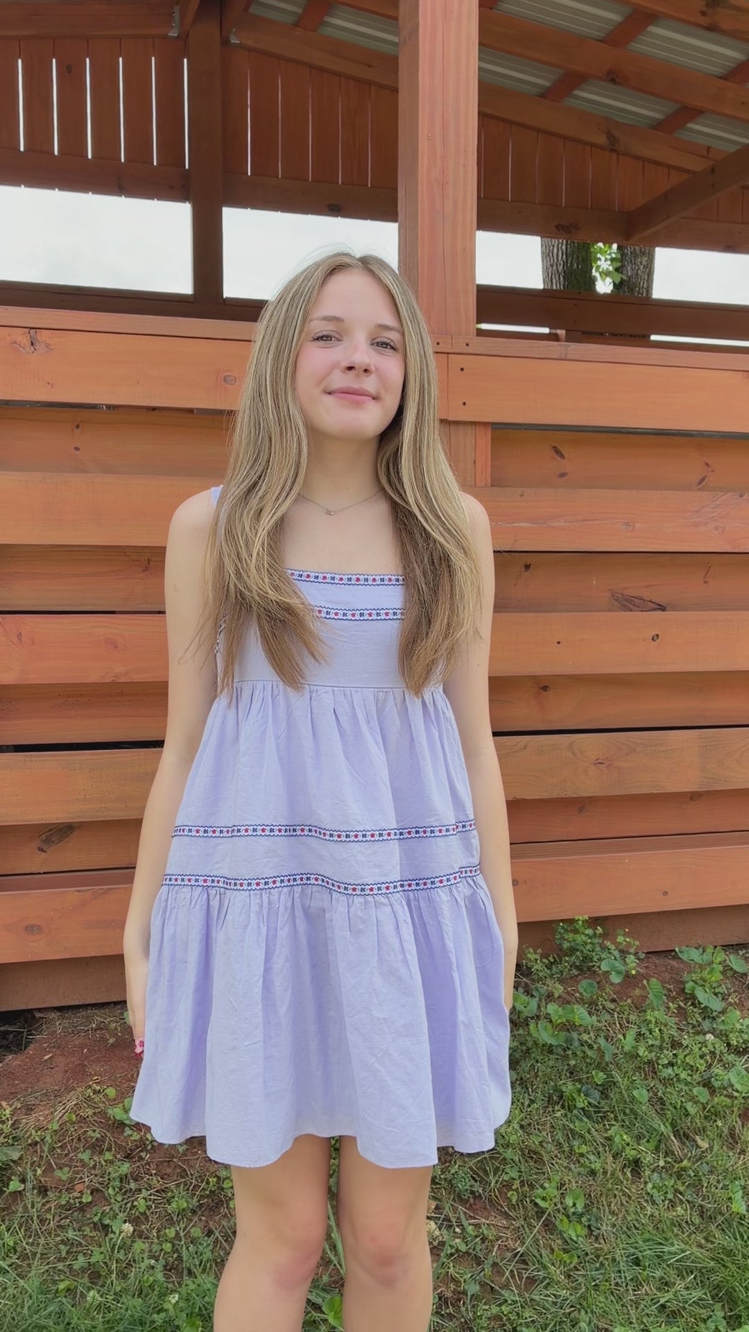 Lavender Fields Embroidered Dress